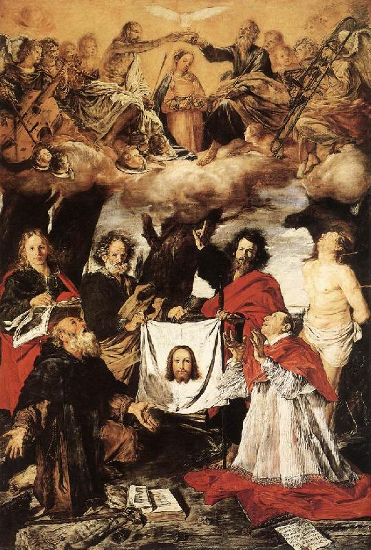 SERODINE, Giovanni Coronation of the Virgin with Saints  a Norge oil painting art
